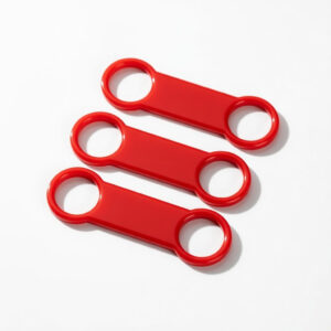 Halsbandpenning Hondenpenning Kattenpenning Extra siliconen band ROOD GROOT 3 stuks